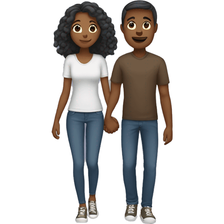 mixed couple holding hands emoji