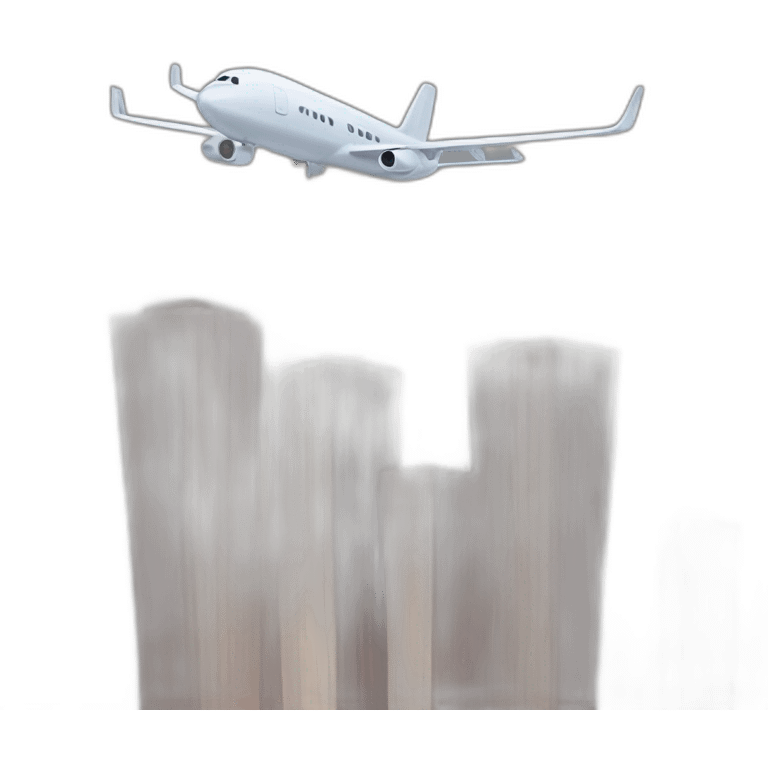 plane flying towards the towers emoji