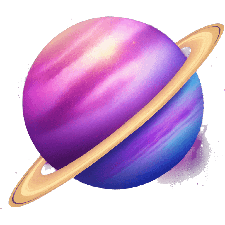 sparkly glittery blue purple and pink gradient planet with a cheesy saturn ring emoji