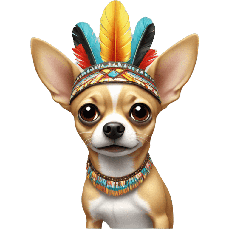 Chihuahua native headdress surprised  emoji