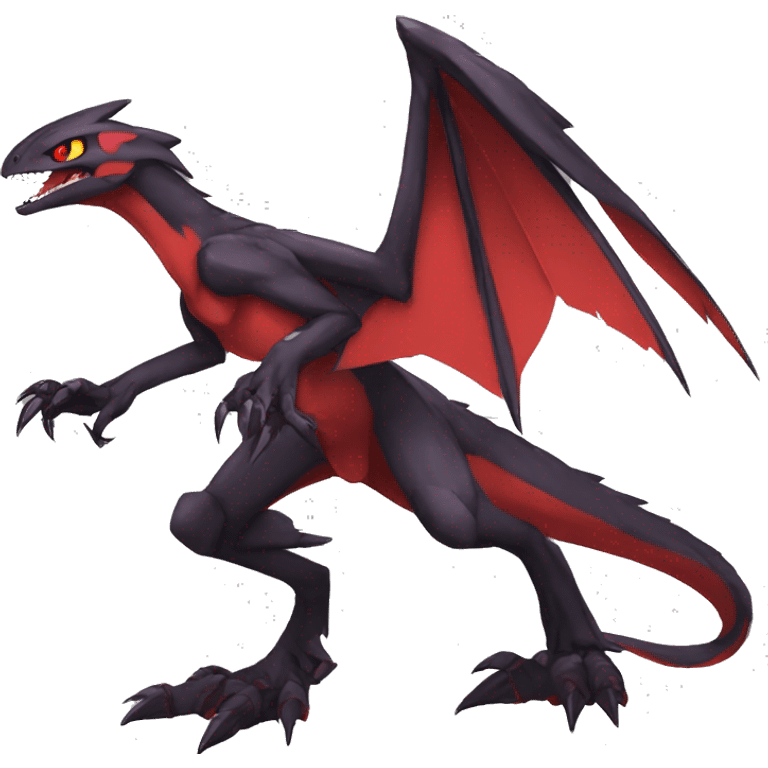  Cool Edgy Black Red Digimon-Fakemon-Raptor-Genesect-Reptile full body emoji