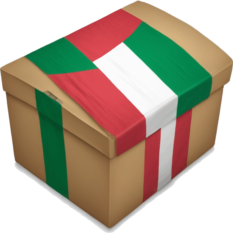 caja de regalo forada con la bandera de México emoji