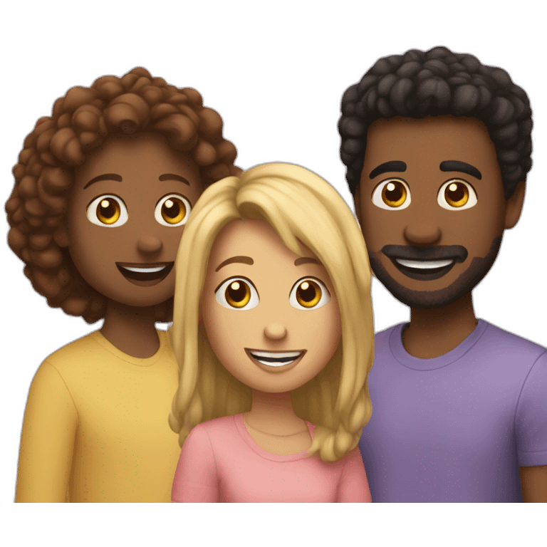 Three friends hanging out emoji