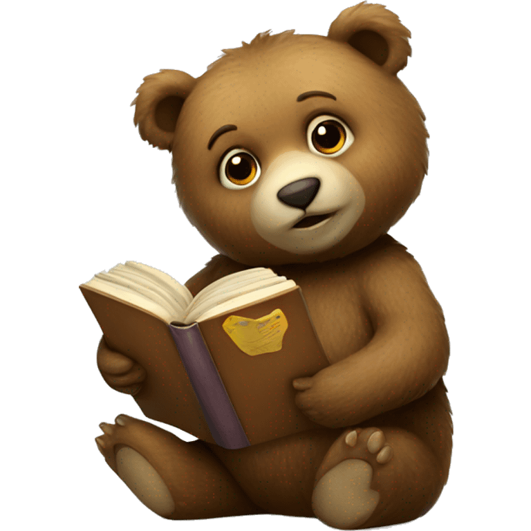 small bear with book emoji