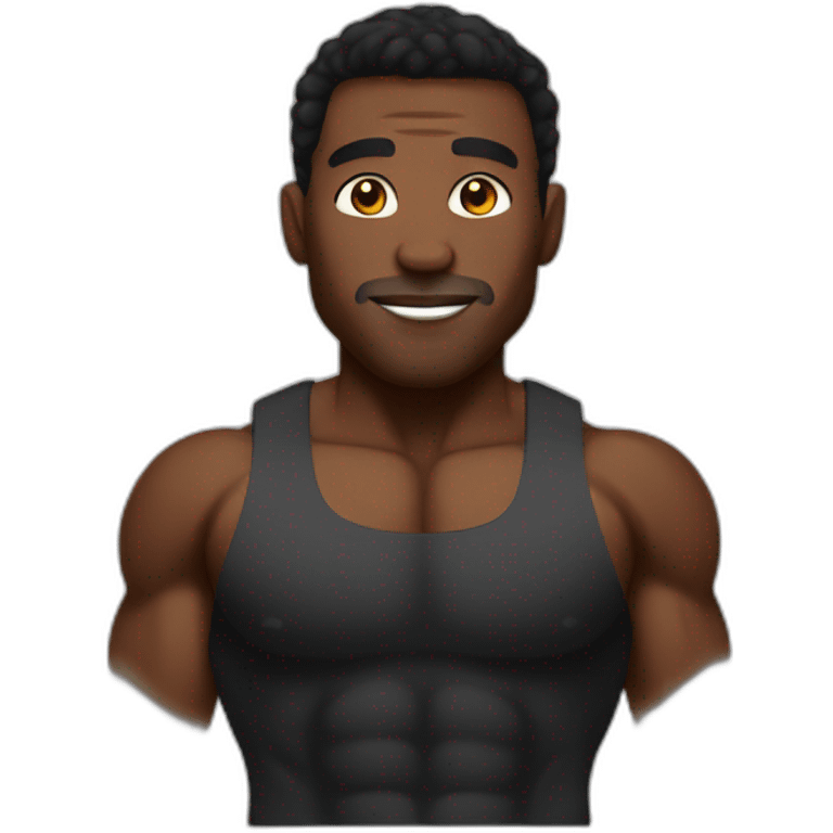 black bodybuilder man emoji