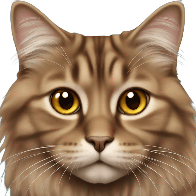 full-length brown Siberian cat emoji