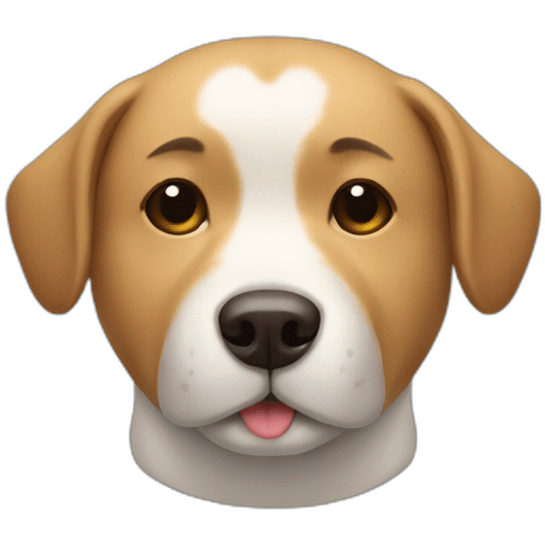 dog head with closed eyes and dog head massage with human hands emoji