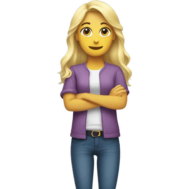 blonde girl crossing her arms  emoji