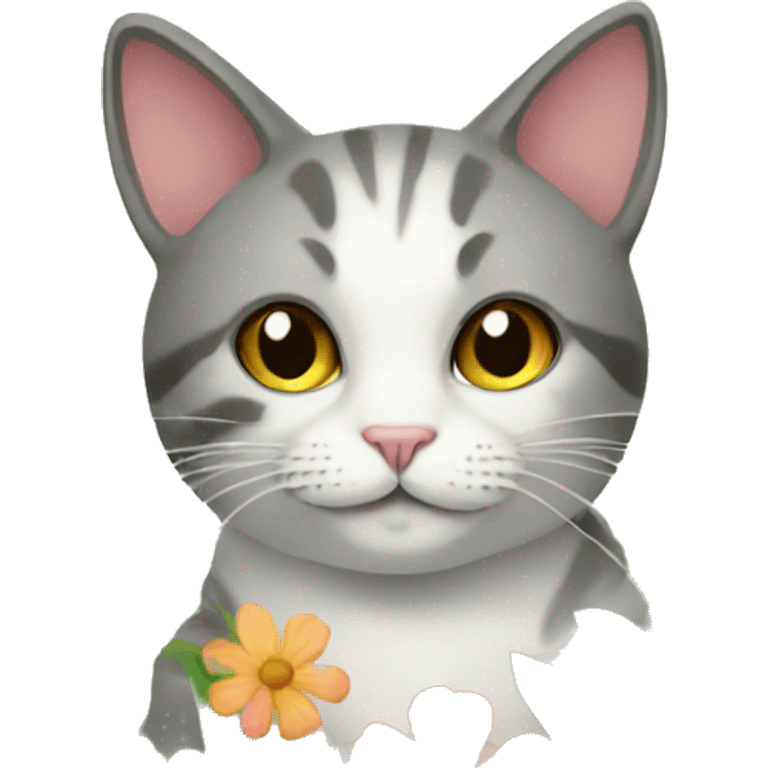 Cat with flowers  emoji