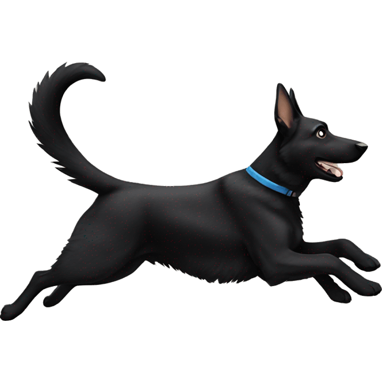 Black German Shepherd running emoji