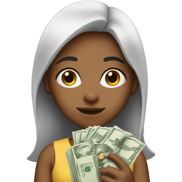 A girl with money  emoji