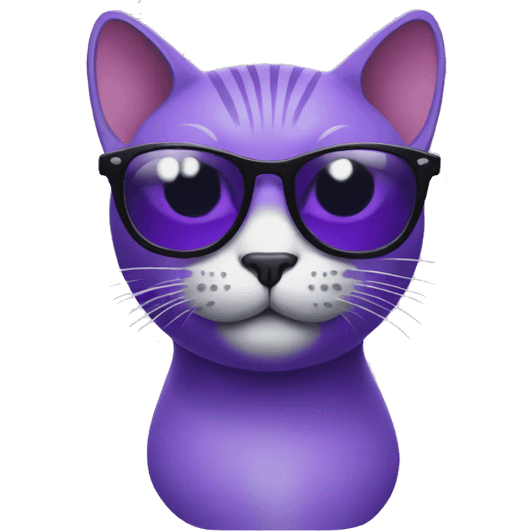 Purple cat with sunglasses  emoji