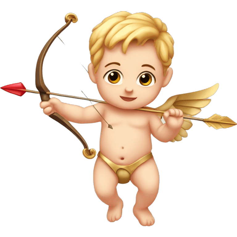 Baby Cupid with bow and arrow of love  emoji