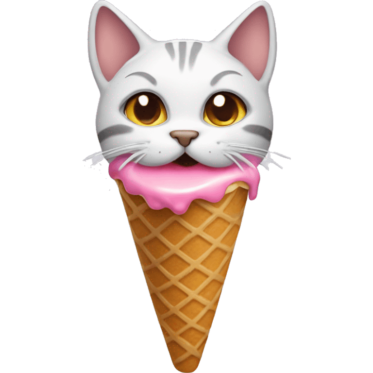 cat eating ice cream emoji