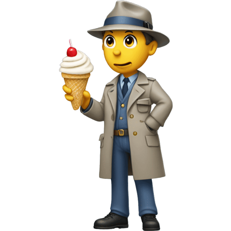 Inspector gadget, eating a ice cream emoji