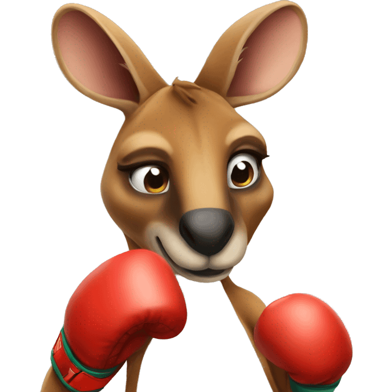 A kangaroo wearing boxing gloves  emoji