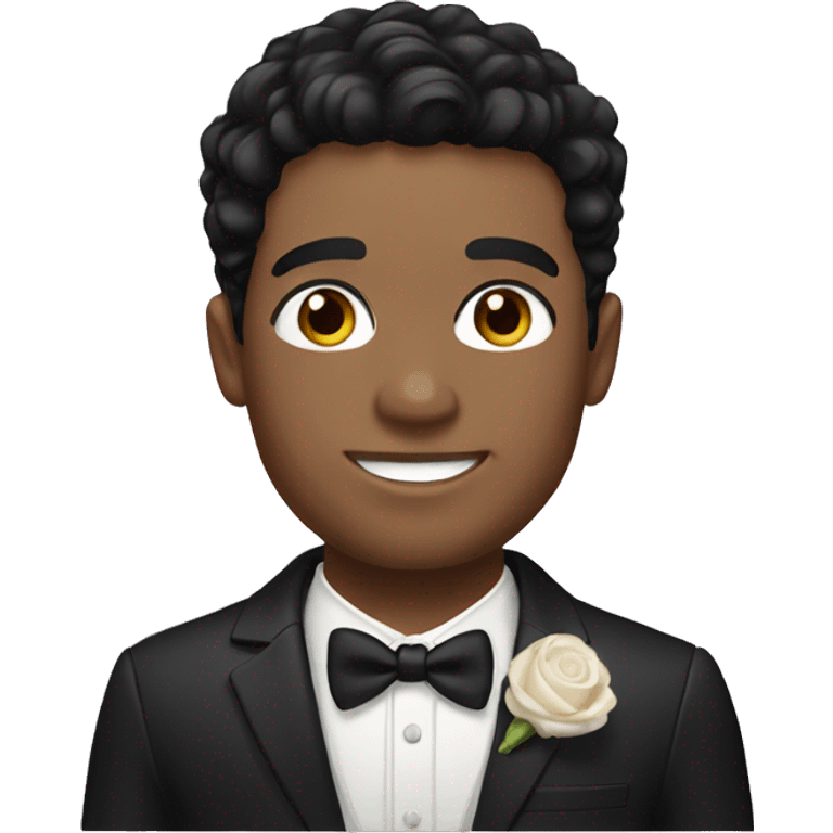 groom with light skin, black hair and hazel eyes emoji