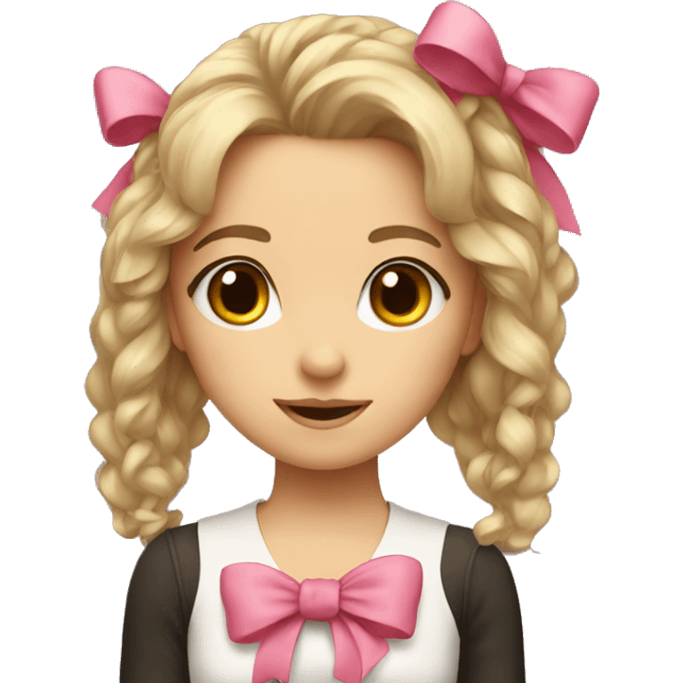 a cute girl with a bow emoji