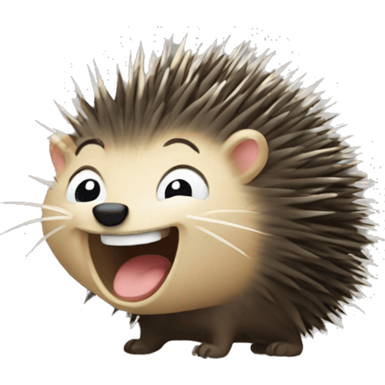 Porcupine laughing emoji