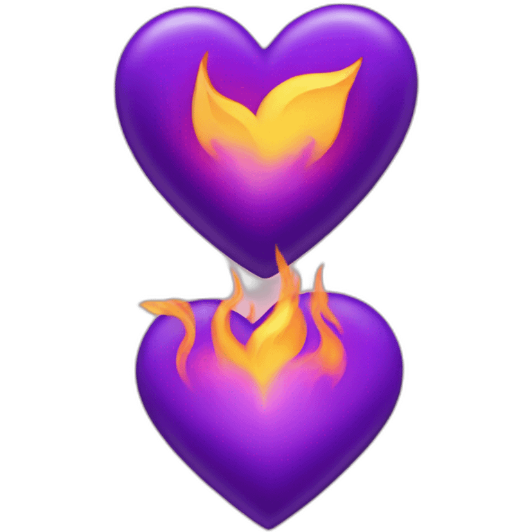 Purple heart with fire emoji