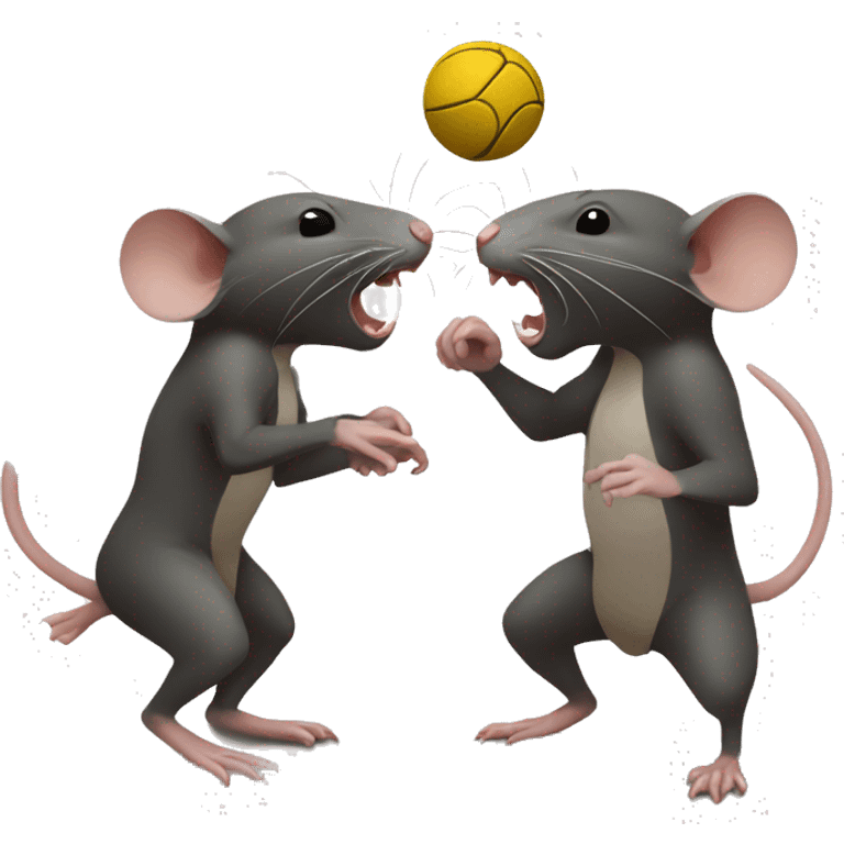 rats fighting for a ball emoji