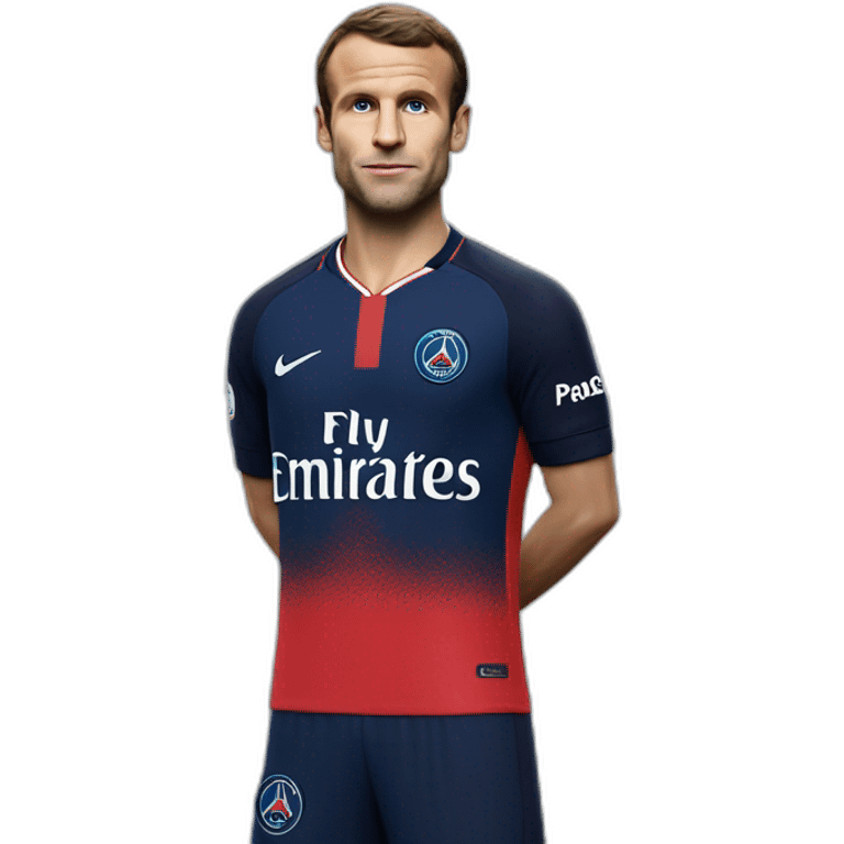 Macron avec un maillot du psg emoji