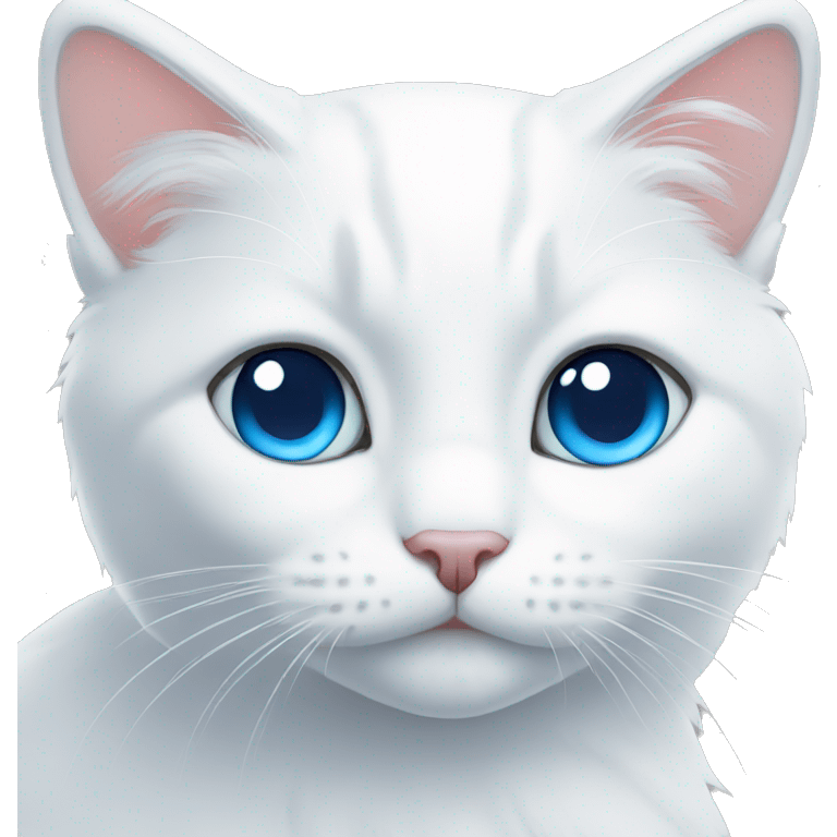 white cat with blue eyes emoji