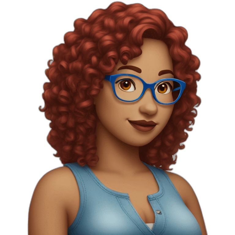 a-curvy-girl-with-dark-red-curly-hair-and-blue-glasses emoji