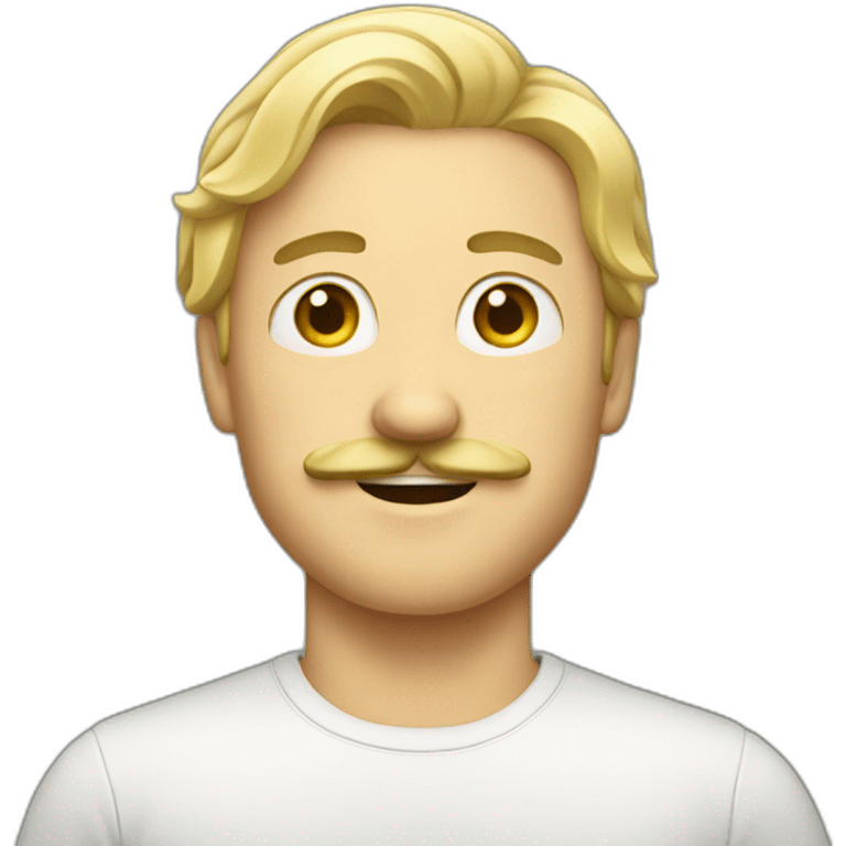 blonde male with moustache emoji