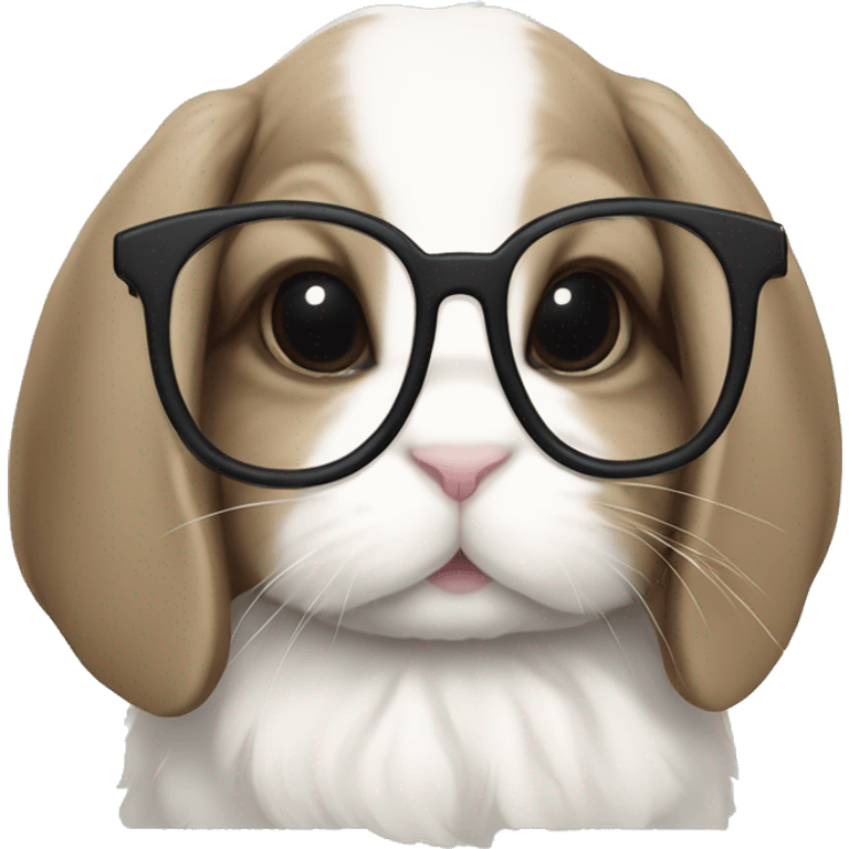 Holland lop bunny wearing glasses  emoji