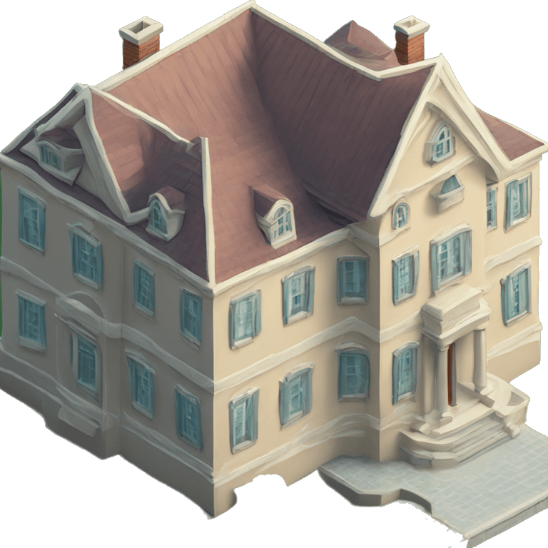 big mansion, isometric emoji