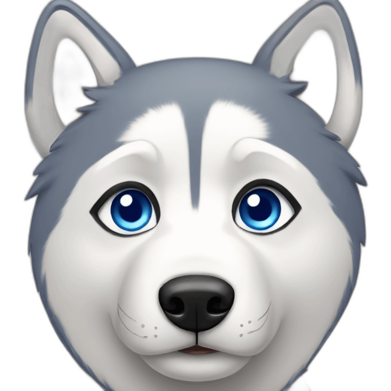 Husky with blue eyes emoji