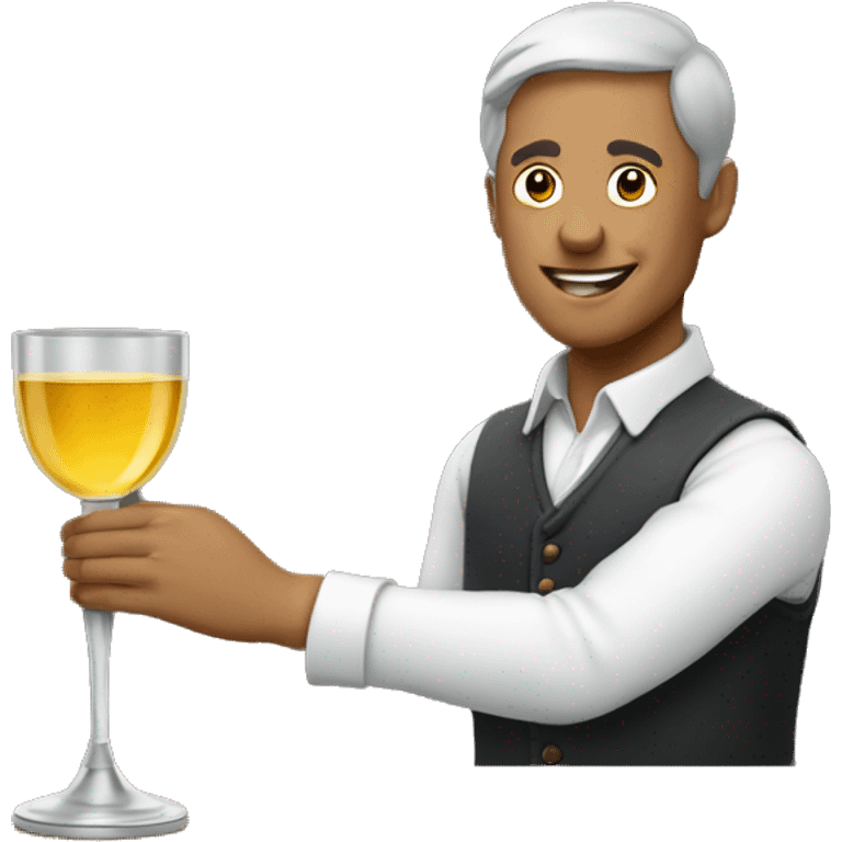 homme qui dépose son goblet sur une table emoji