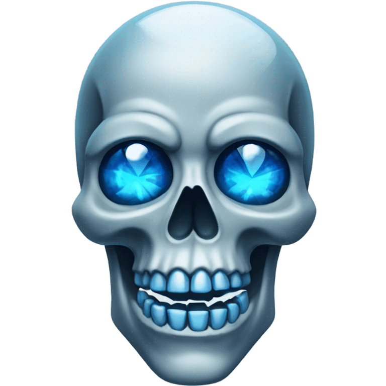 Skull mad out of blue crystal  emoji