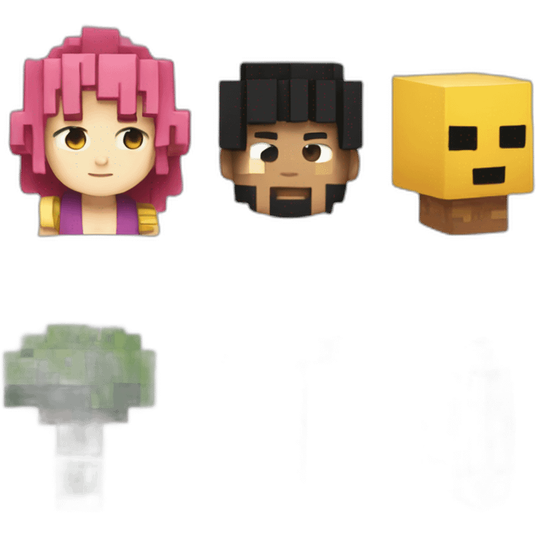 One piece and minecraft emoji