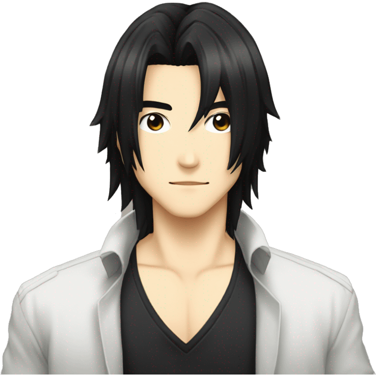 Men gangster keisuke baji with long black hair  without hat cute emoji