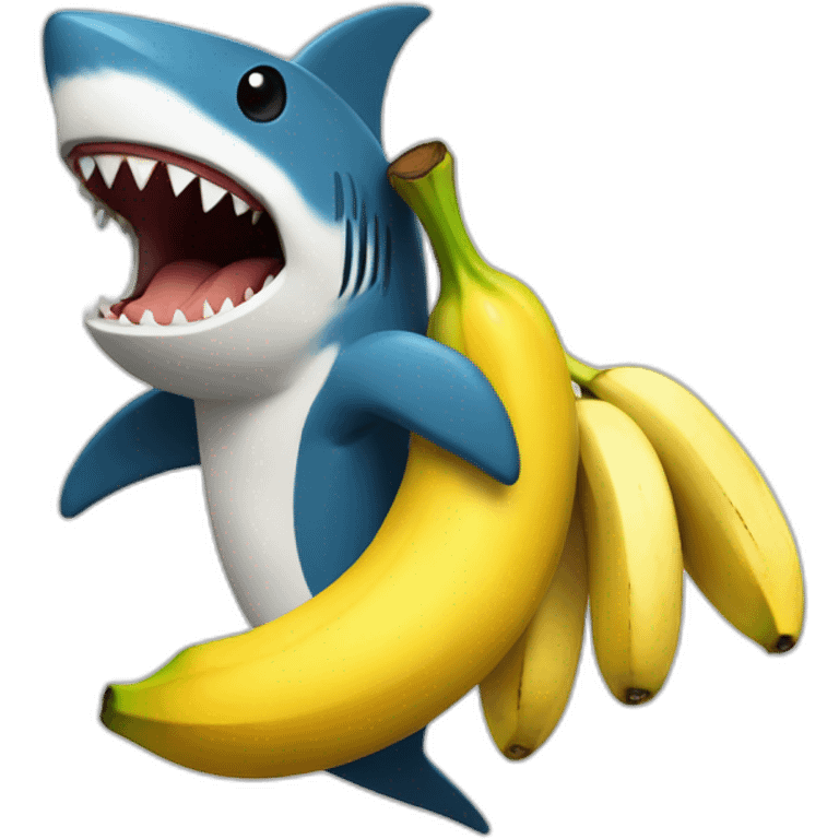 The tv show street shark holding a banana  emoji