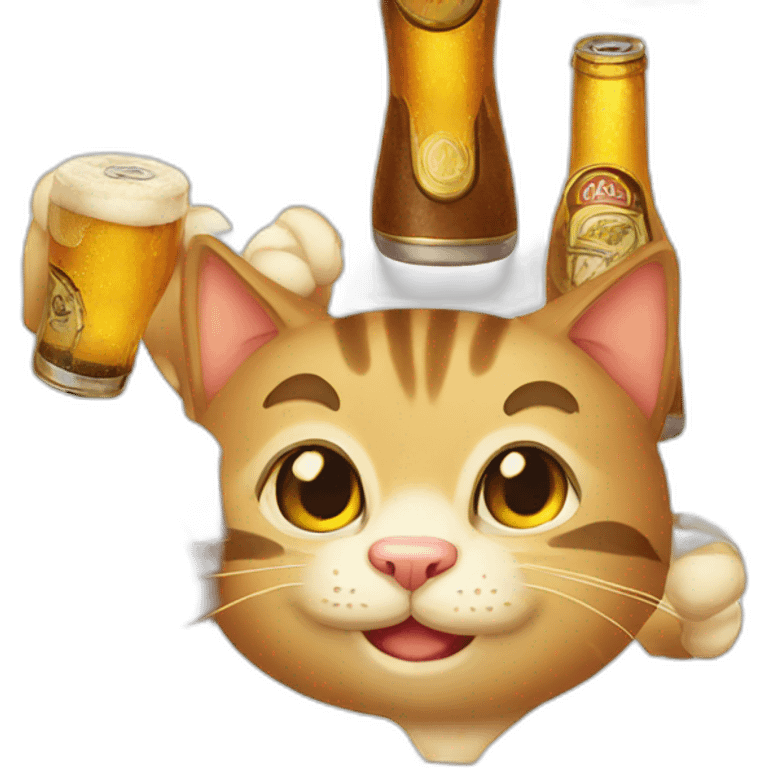 cat com cerveja na mão emoji