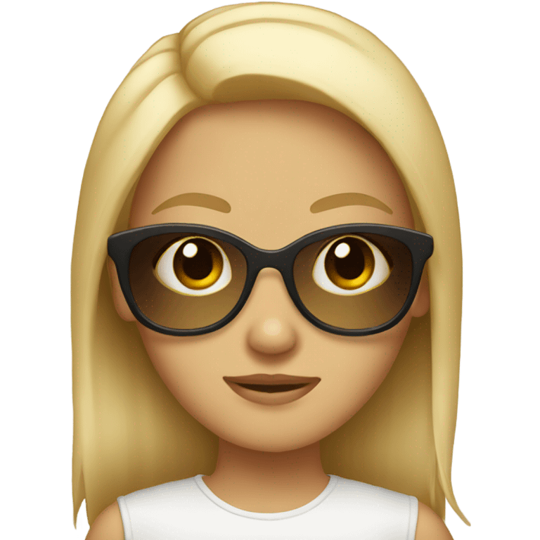 Blonde brown eyed girl with sunglasses  emoji