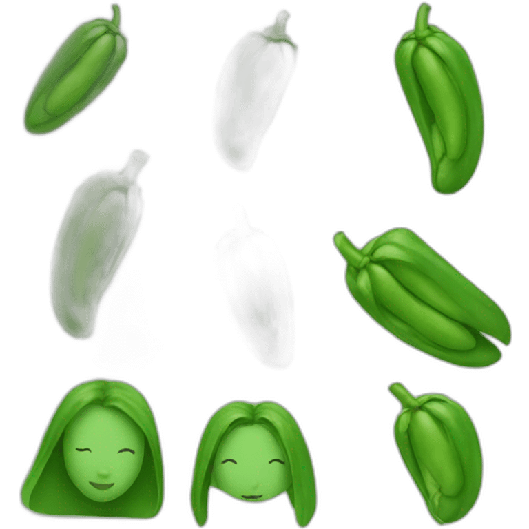 green bean shaped girl emoji