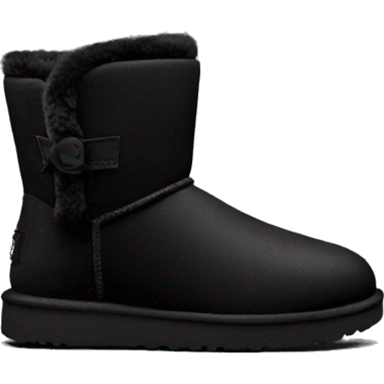 Ugg mini boot black with black fur emoji