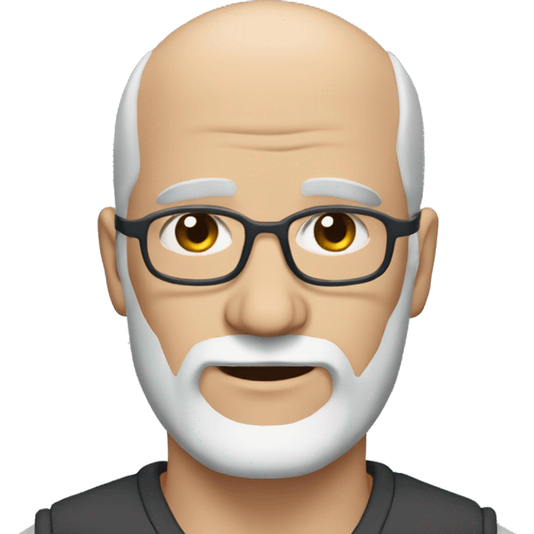 Middle age Bald man grey beard blue eyes emoji