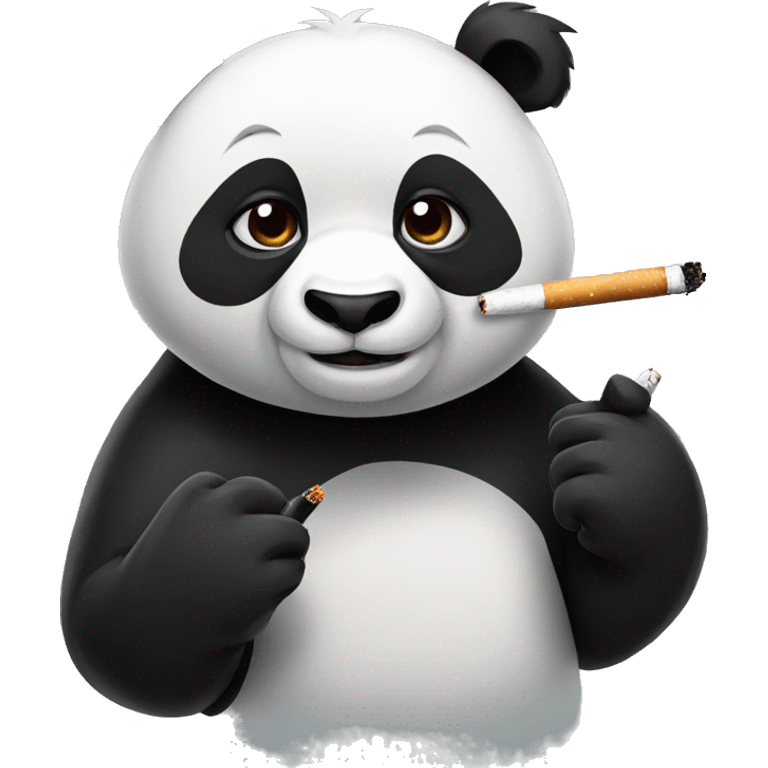 Panda with cigarette emoji