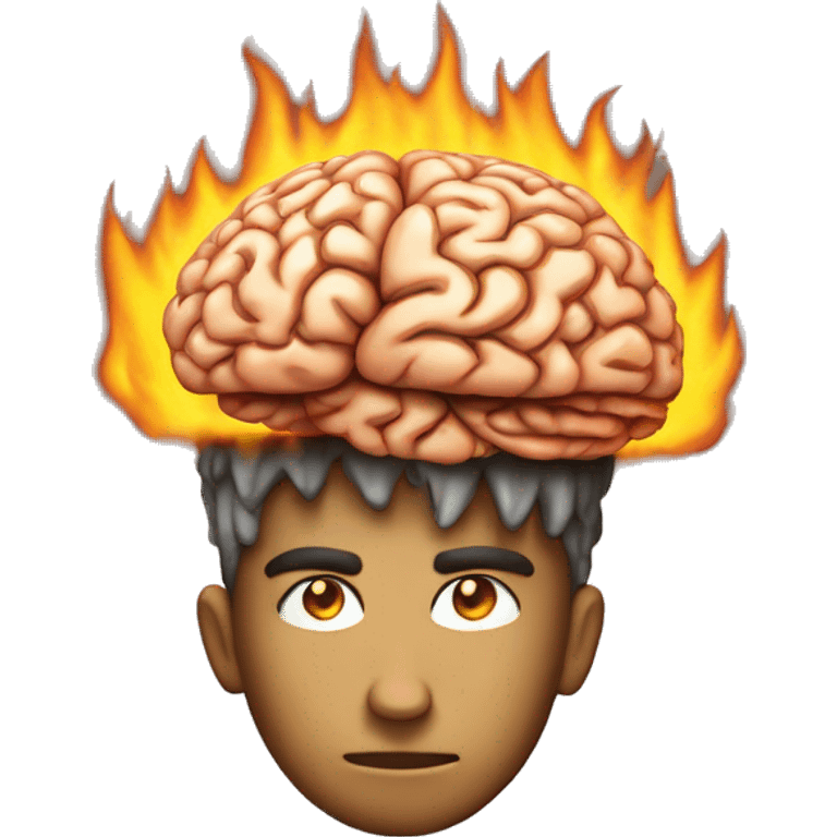 burning brain profile view emoji