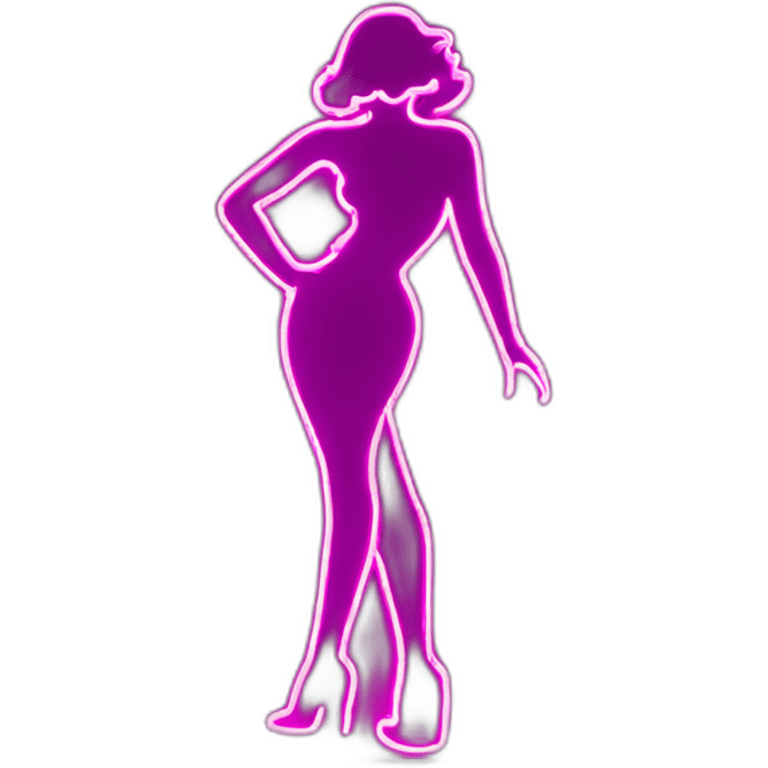 Sexy silhouette neon sign emoji