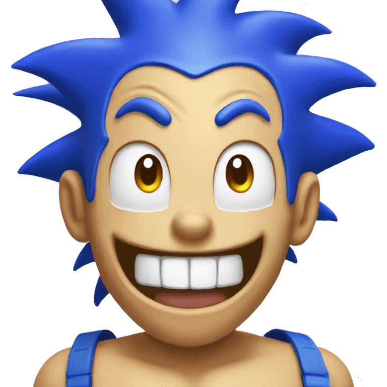 blue laughing hard sonic emoji