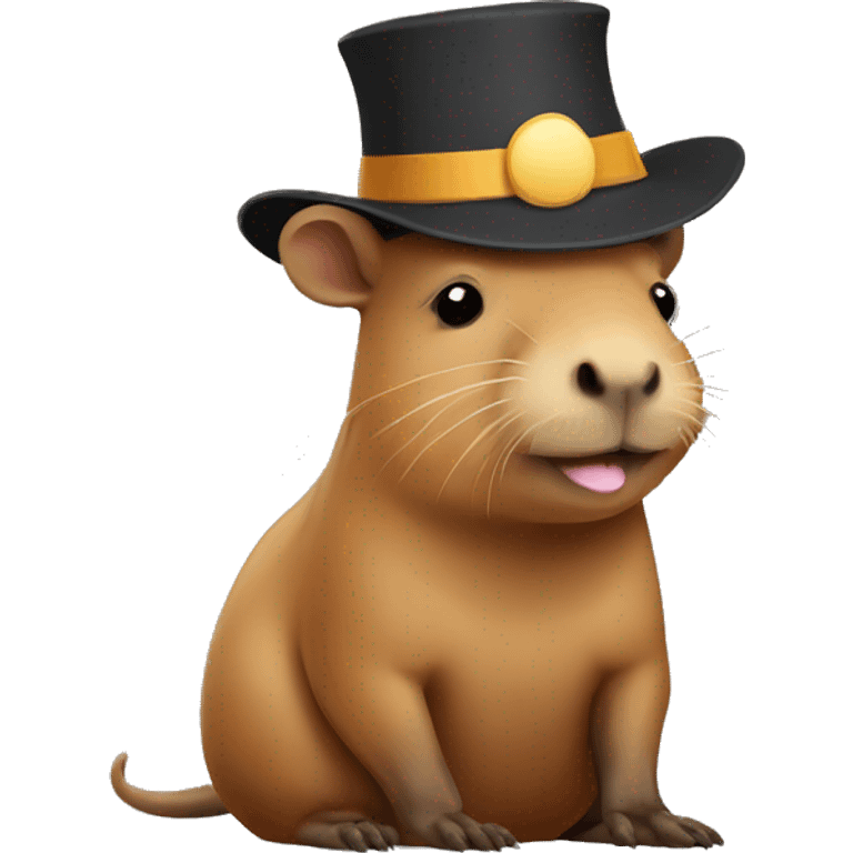 Capybara with hat emoji