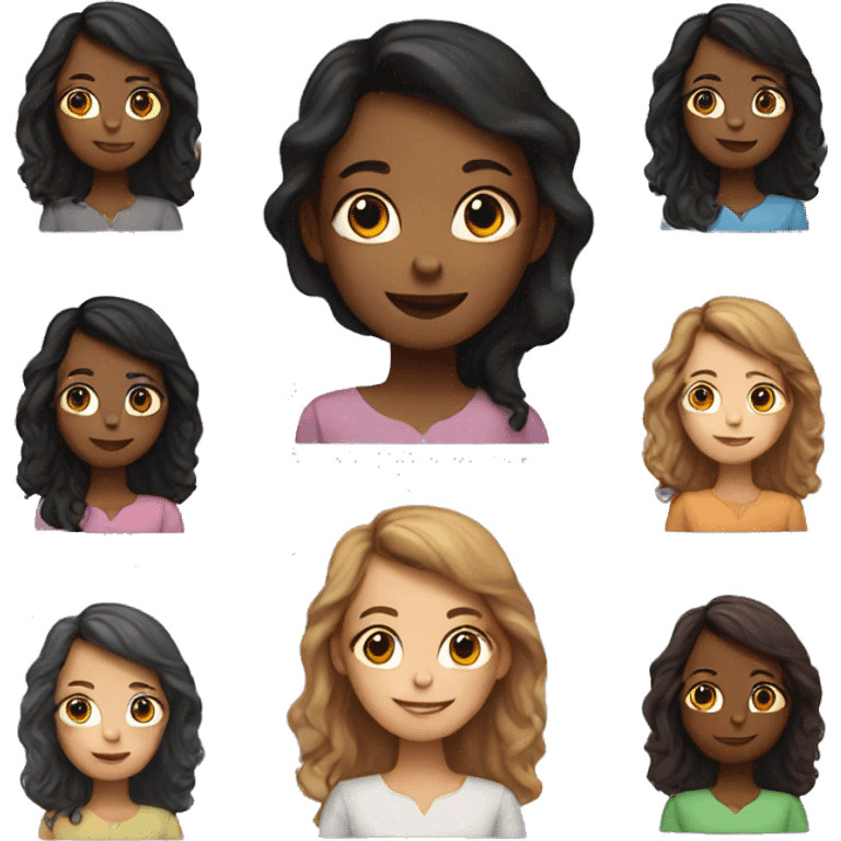 girl with different colour jair emoji