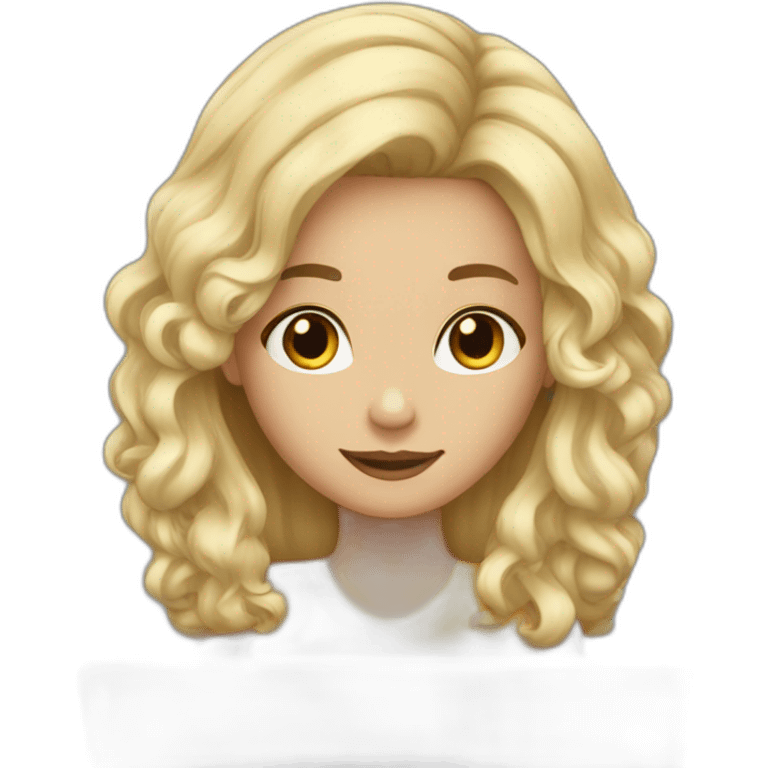 blonde-big-hair-girl-with-laptop emoji