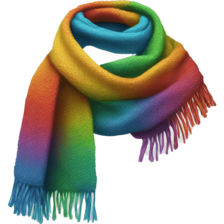 Realistic isolated rainbow winter scarf.  emoji